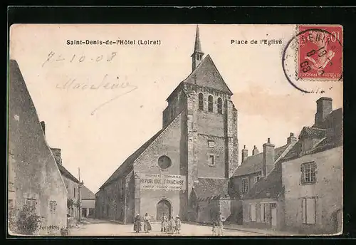 AK Saint-Denis-de-l`Hotel, Place de l`Eglise