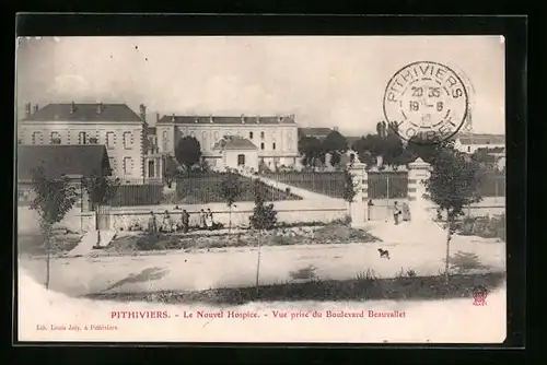 AK Pithiviers, Le Nouvel Hospice, Vue prise du Boulevard Beauvallet