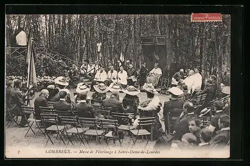 AK Combreux, Messe de Pelerinage a Notre-Dame-de-Lourdes