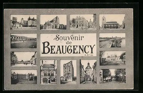 AK Beaugency, L`Eglise et Mairie