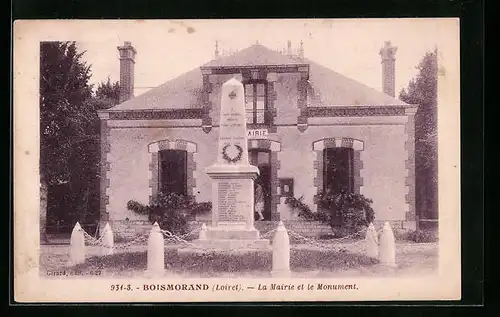 AK Boismorand, La Mairie et le Monument