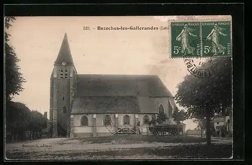 AK Bazoches-les-Gallerandes, Eglise, Panorama