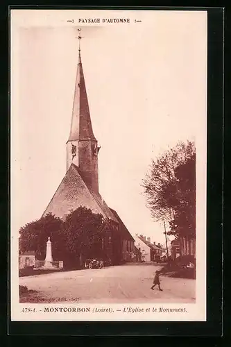 AK Montcorbon, L`Eglise et le Monument