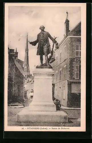 AK Pithiviers, Statue de Duhamel