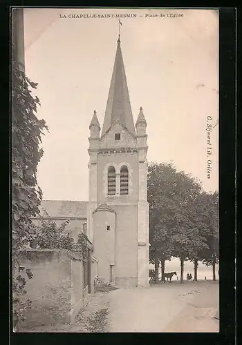 AK La-Chapelle-Saint-Mesmin, Place de l`Eglise