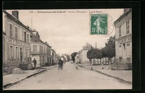 AK Sermaises-du-Loiret, Route d`Etampes - Les 2 Hotels