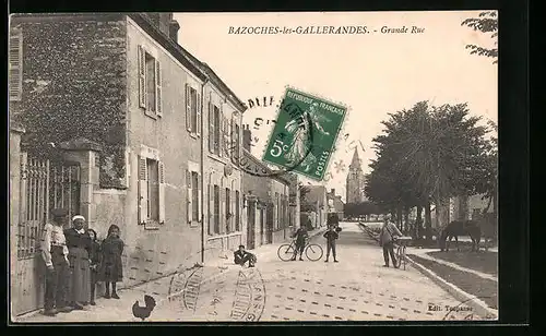 AK Bazoches-les-Gallerandes, Grande Rue