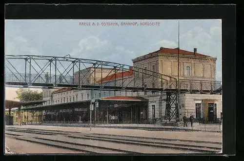 AK Kreuz an der Ostbahn, Nordseite des Bahnhofs