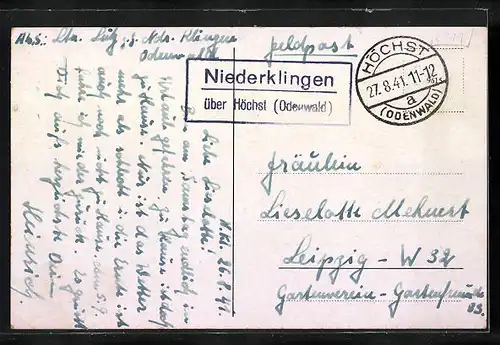 AK Nieder-Klingen /Krs. Dieburg, Gasthaus zur Krone, Rathaus, Gesamtansicht