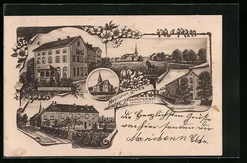 AK Neukirchen bei Moers, Waisenhaus, Missionsbuchhandlung, Totalansicht