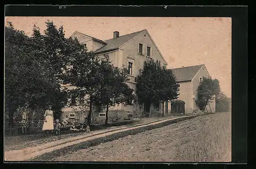 AK Sonnenberg bei Grosspostwitz, Strassenpartie am Erbgericht