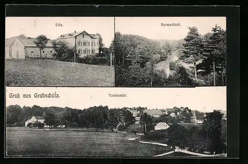 AK Grubschütz, Villa, Spreeschlucht, Totalansicht