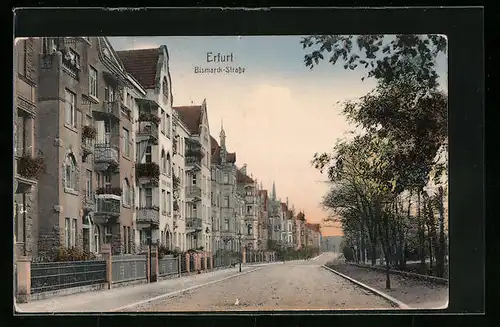 AK Erfurt, Wohnhauspartie in der Bismarckstrasse