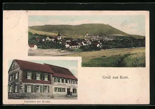 AK Korb / Waiblingen, Gasthaus zur Krone, Teilansicht