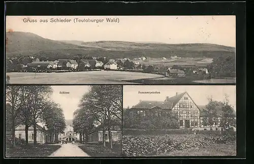 AK Schieder /Teutoburger Wald, Sommerpension, Schloss, Teilansicht