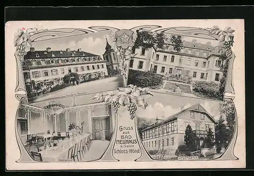 AK Bad Neuhaus a. Saale, Schloss-Hôtel, Innenansicht Speisesaal, Dependance