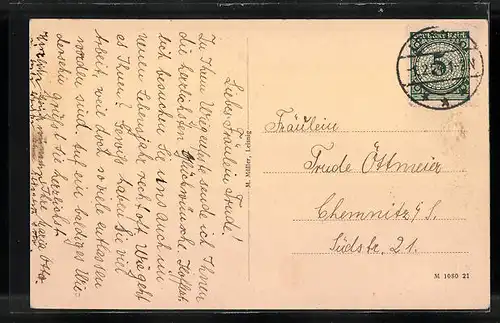 AK Leisnig i. Sa., Strassenpartie mit dem Hotel goldener Löwe