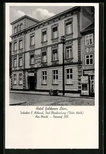 AK Bad Blankenburg /Thür., Hotel Goldener Löwe