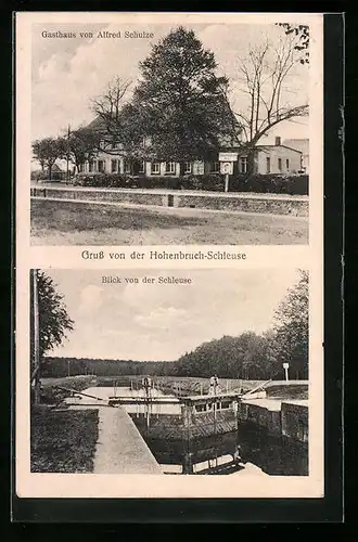 AK Hohenbruch, Schleuse und Gasthof Alfred Schulze