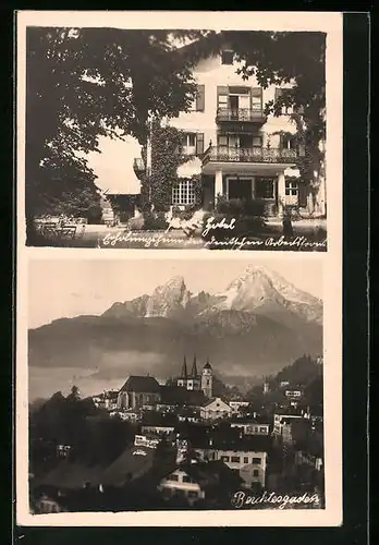 AK Berchtesgaden, Park-Hotel der Deutschen Arbeitsfront und Ortsansicht aus der Vogelschau