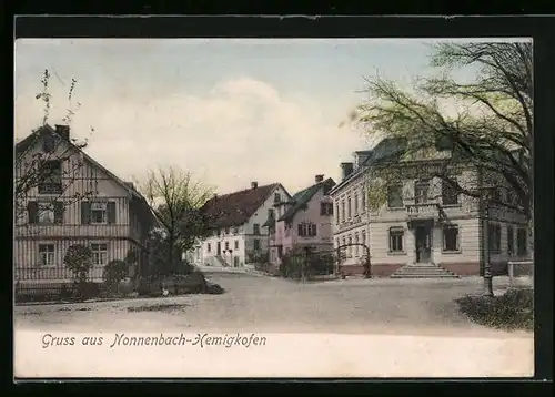 AK Nonnenbach-Hemigkofen, Ortspartie mit Gasthaus zum Lamm