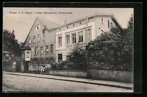 AK Vlotho / Weser, Hotel Delkeskamp in der Weserstrasse
