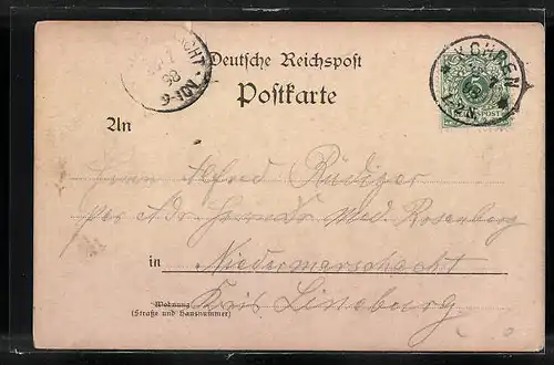 AK Oberleupten, Gasthaus mit Pferdekutsche am Eingang, Gäste im Garten