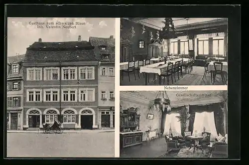 AK Nürnberg, Gasthaus zum schwarzen Bären, Nebenzimmer, Gesellschaftszimmer