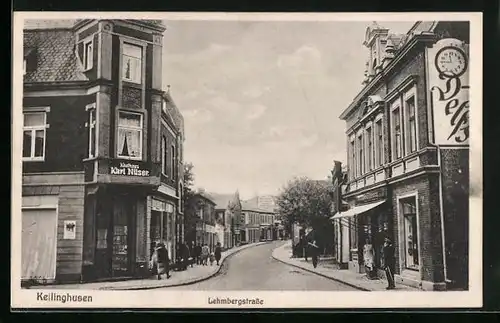 AK Kellinghusen, Lehmbergstrasse mit Kaufhaus Karl Nüser