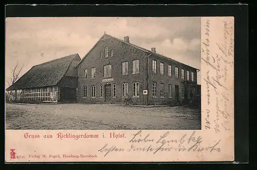 AK Rickling / Holstein, Gasthaus Ricklingerdamm