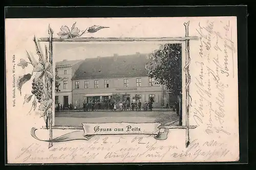 Passepartout-AK Peitz, Gasthaus Zum deutschen Hause