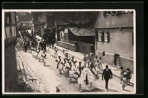 Foto-AK Tamm, Umzug während des Sportfestes