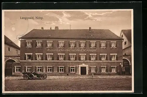 AK Langquaid / Ndby., Brauerei und Gasthaus Zur Post