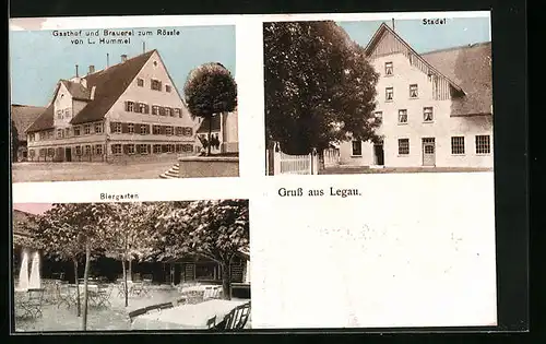 AK Legau, Brauerei und Gasthaus Zum Rössle, Stadel
