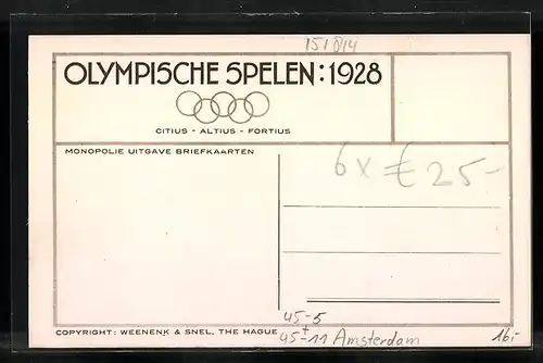 AK Amsterdam, Olympia 1928, Spiel der Argentinischen Fussballmannschaft