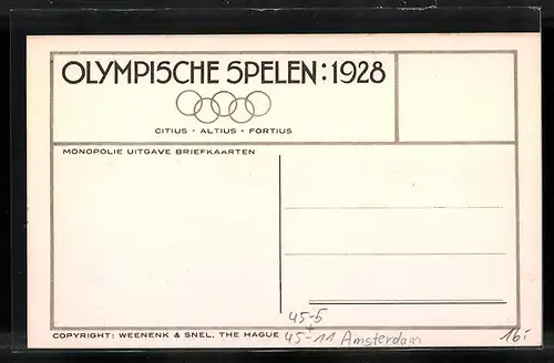 AK Amsterdam, Olympia 1928, Fussballspiel zwischen Italien und Ägypten