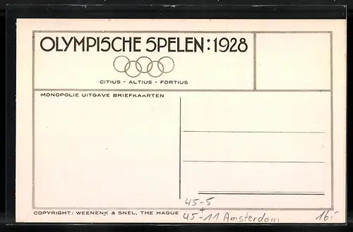 AK Amsterdam, Olympia 1928, Spiel der Argentinischen Fussballmannschaft