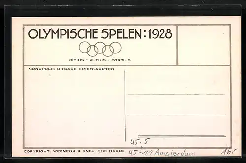 AK Amsterdam, Olympia 1928, Fussballspiel zwischen Italien und Ägypten