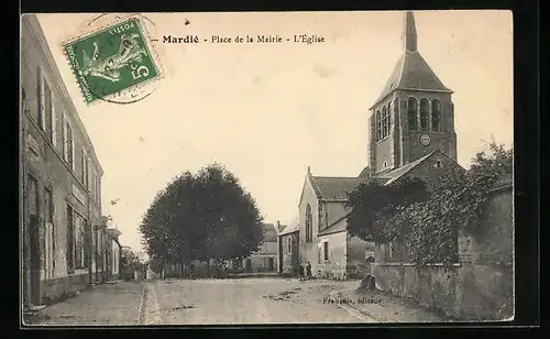 AK Mardié, Place de la Mairie, L`Eglise
