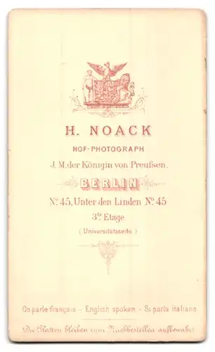 Fotografie H. Noack, Berlin, Unter den Linden 45, Bürgerlicher Herr mit Schnauzbart