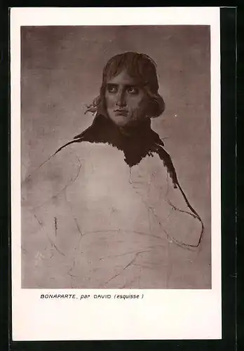 Künstler-AK Nicht fertig gestellte Zeichnung von Napoleon Bonaparte