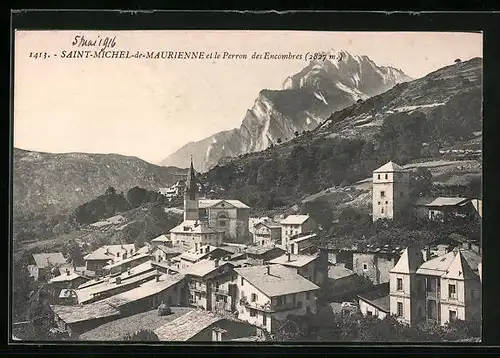 AK Saint-Michel-de-Maurienne, Panorama et le Perron des Encombres