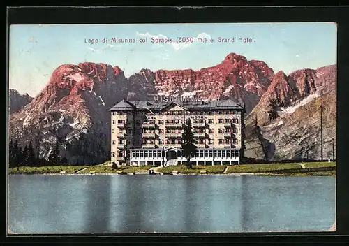 AK Misurina, Lago di Misurina col Sorapis e Grand Hotel