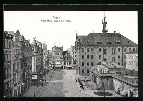 AK Posen / Poznan, Alter Markt mit Hauptwache