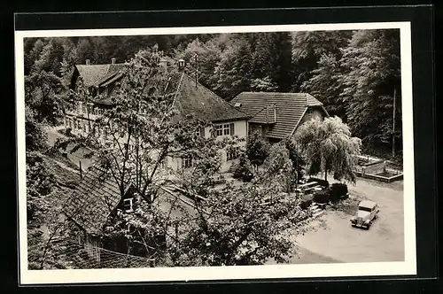 AK Welzheim, Waldhotel Laufenmühle aus der Vogelschau