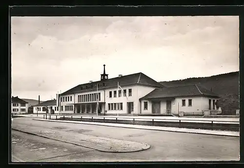 AK Ebingen, Strassenpartie am Bahnhof