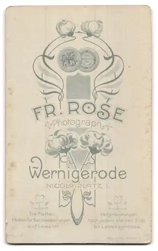 Fotografie Fr. Rose, Wernigerode, Nicolaiplatz, Süsses Kleinkind im hübschen Kleid