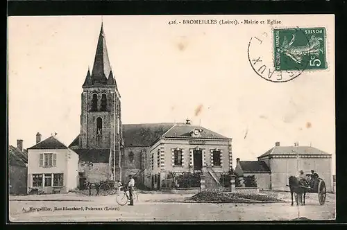 AK Bromeilles, Mairie et Eglise