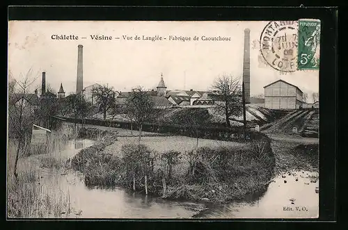 AK Châlette, Vésine, Vue de Langlée, Fabrique de Caoutchouc