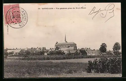 AK Sandillon, Vue générale prise du Nord-Ouest